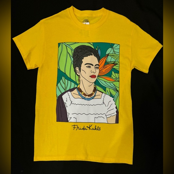 Frida Kahlo Graphic Yellow T-Shirt - Picture 1 of 3